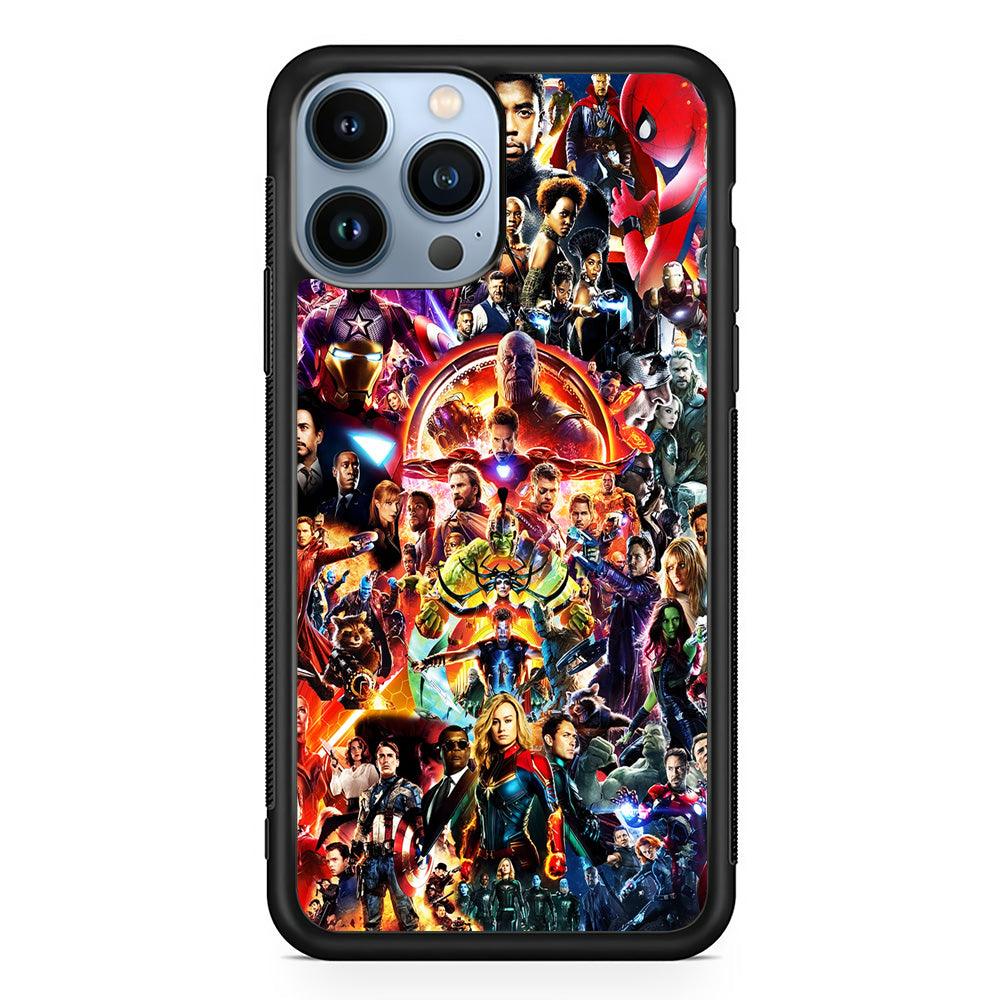 Avengers All Characters iPhone 13 Pro Max Case-Rubber / Black (2D Case)-Xtracase