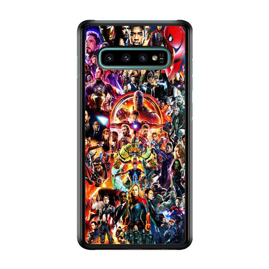 Avengers All Characters Samsung Galaxy S10 Plus Case-Rubber / White (2D Case)-Xtracase