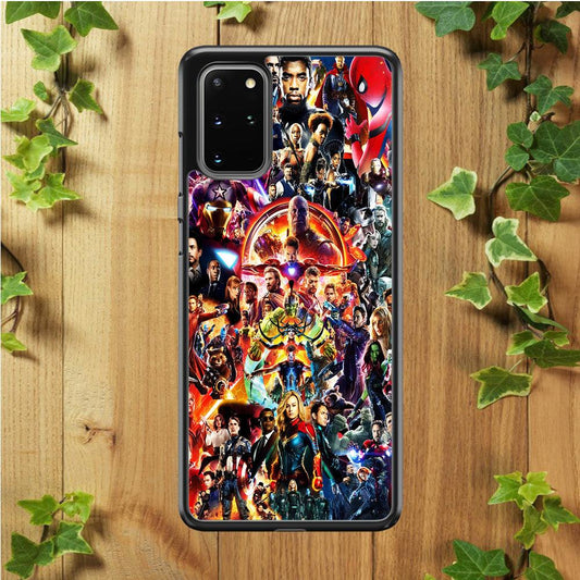 Avengers All Characters Samsung Galaxy S20 Plus Case-Rubber / Black (2D Case)-Xtracase