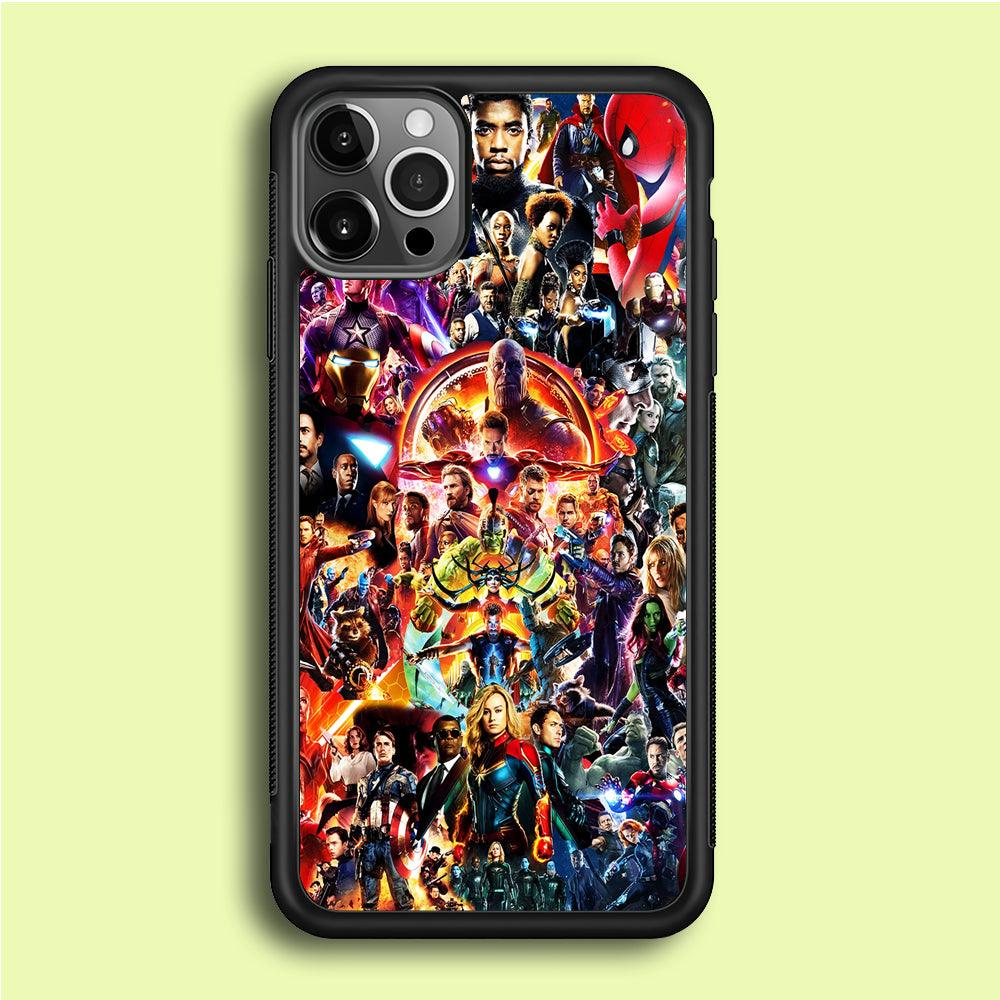 Avengers All Characters iPhone 12 Pro Case-Rubber / Black (2D Case)-Xtracase