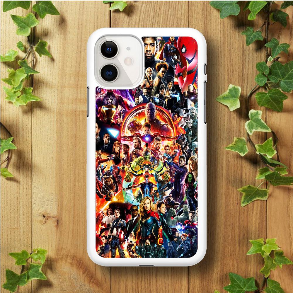 Avengers All Characters iPhone 11 Case-Rubber / White (2D Case)-Xtracase
