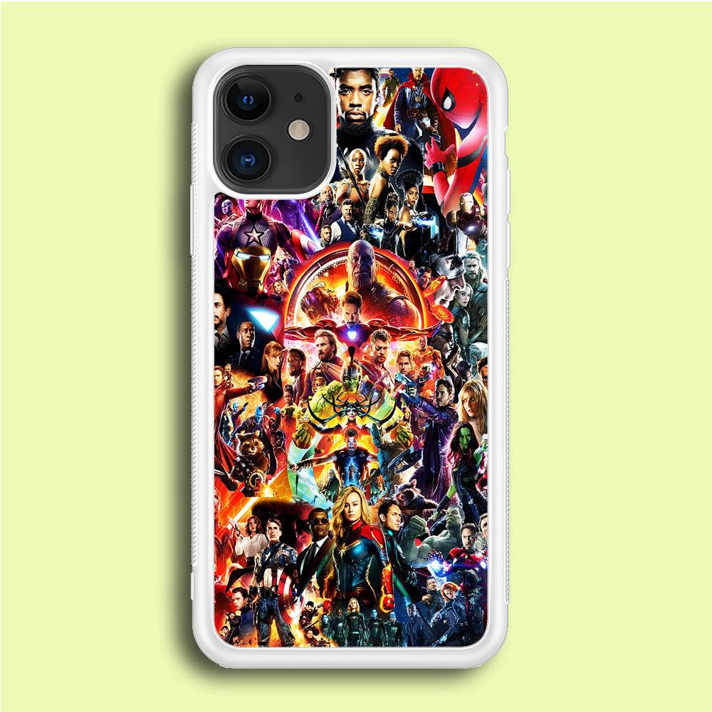 Avengers All Characters iPhone 12 Mini Case-Rubber / White (2D Case)-Xtracase