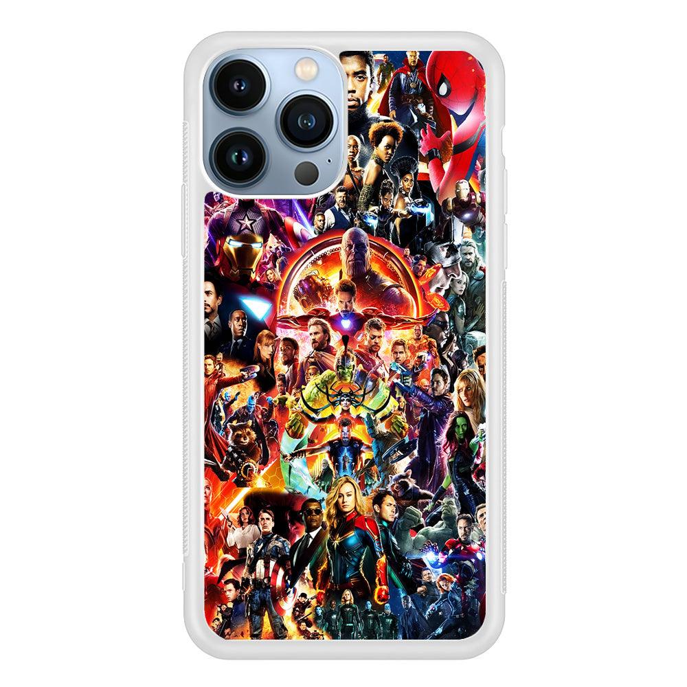 Avengers All Characters iPhone 13 Pro Max Case-Rubber / White (2D Case)-Xtracase