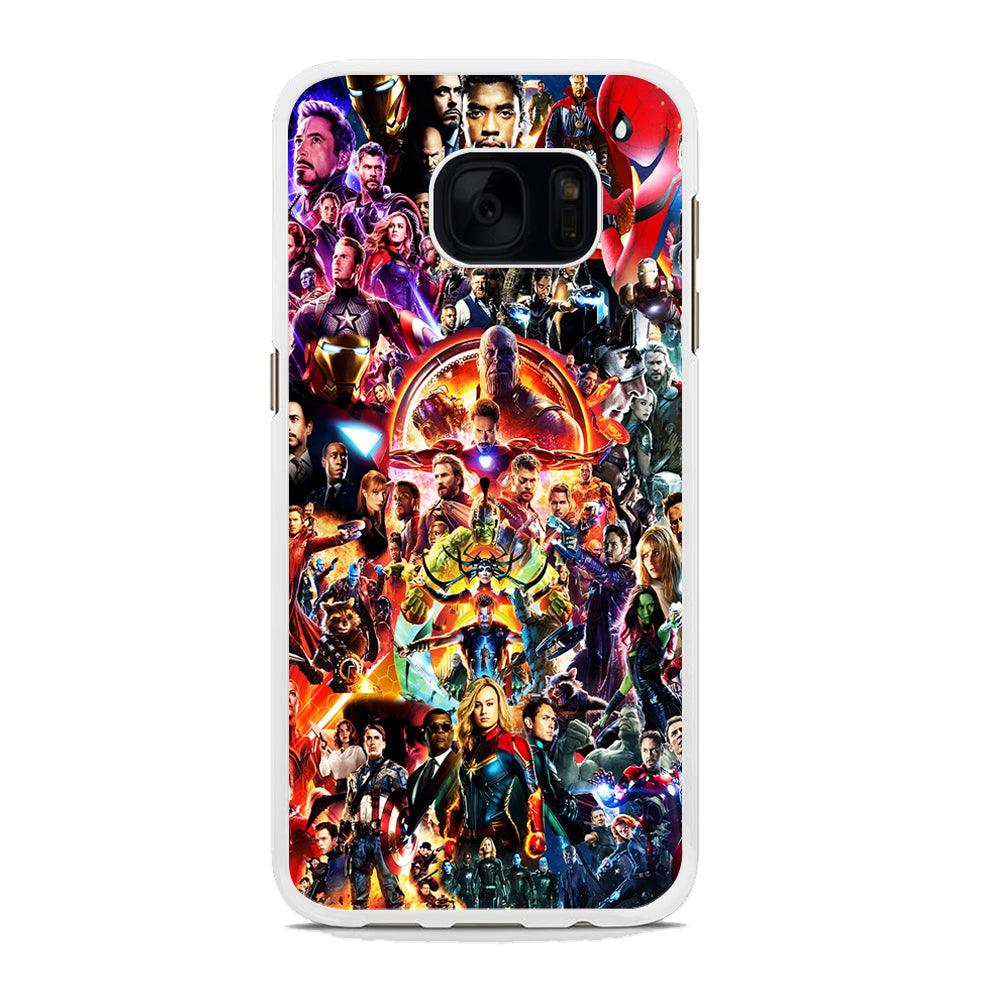 Avengers All Characters Samsung Galaxy S7 Case-Rubber / White (2D Case)-Xtracase