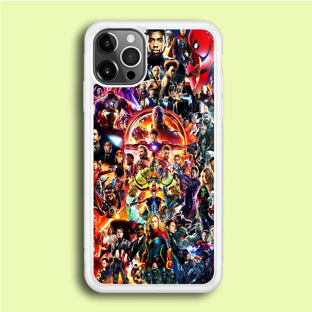 Avengers All Characters iPhone 12 Pro Case-Rubber / White (2D Case)-Xtracase