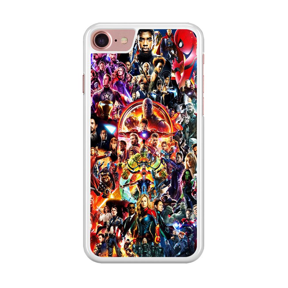 Avengers All Characters iPhone SE 2020 Case-Rubber / White (2D Case)-Xtracase