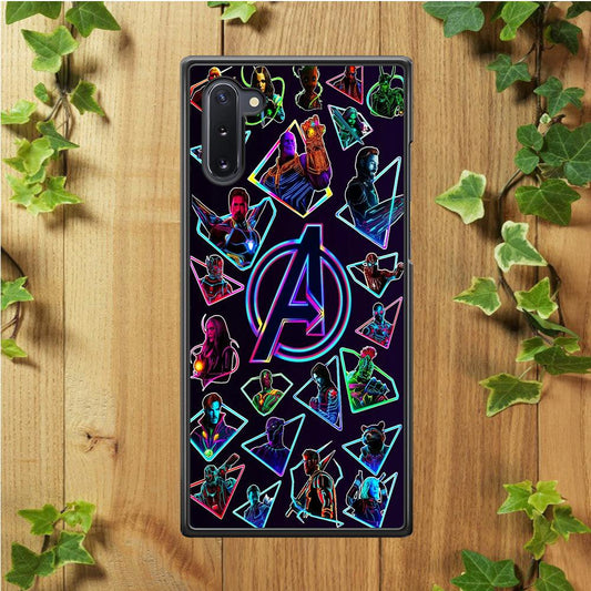 Avengers Characters Purple Samsung Galaxy Note 10 Case-Rubber / Black (2D Case)-Xtracase