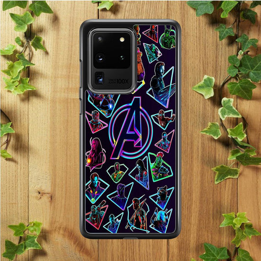 Avengers Characters Purple Samsung Galaxy S20 Ultra Case-Rubber / White (2D Case)-Xtracase