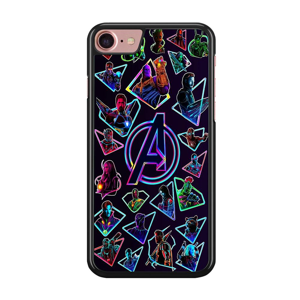 Avengers Characters Purple iPhone SE 2020 Case-Rubber / Black (2D Case)-Xtracase