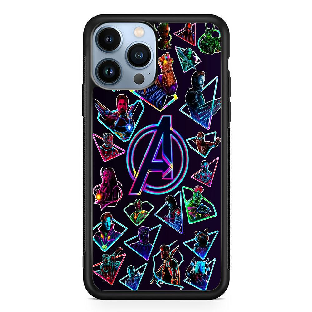 Avengers Characters Purple iPhone 13 Pro Case-Rubber / Black (2D Case)-Xtracase