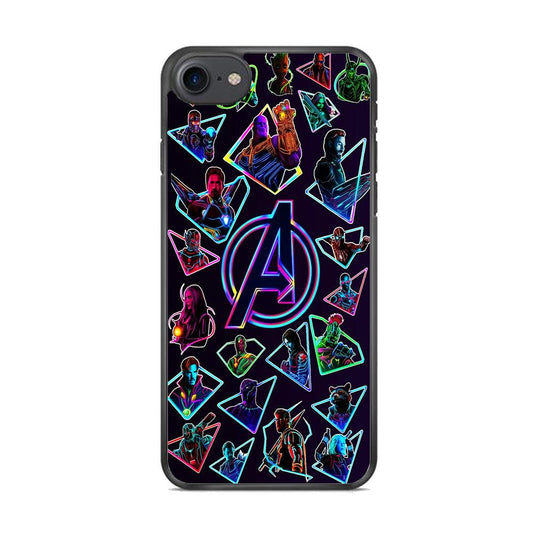 Avengers Characters Purple iPhone 8 Case-Rubber / Black (2D Case)-Xtracase