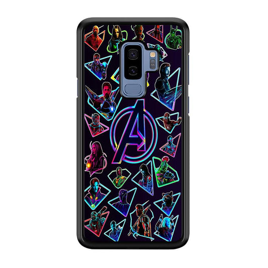 Avengers Characters Purple Samsung Galaxy S9 Plus Case-Rubber / Black (2D Case)-Xtracase