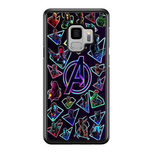 Avengers Characters Purple Samsung Galaxy S9 Case-Rubber / Black (2D Case)-Xtracase