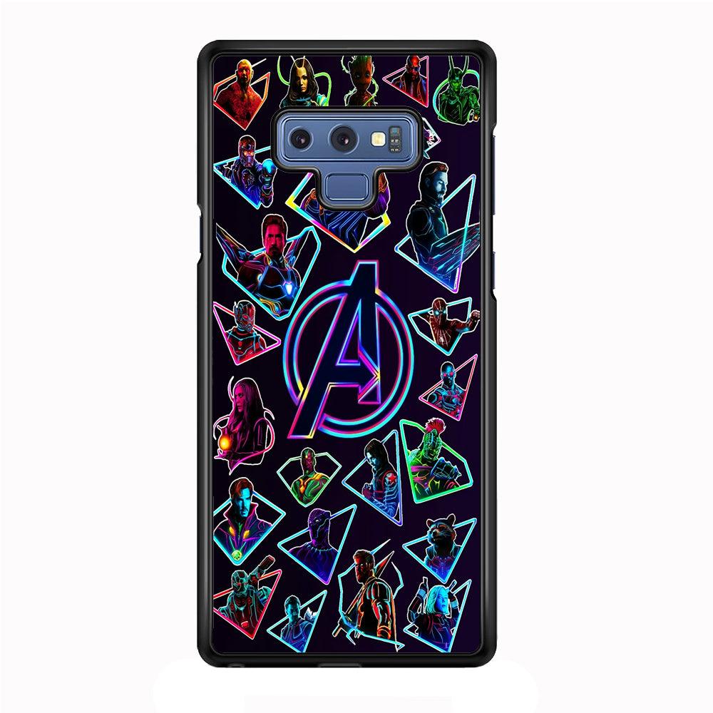 Avengers Characters Purple Samsung Galaxy Note 9 Case-Rubber / Black (2D Case)-Xtracase