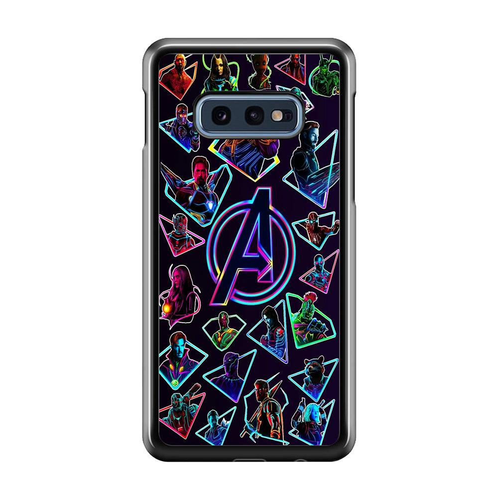 Avengers Characters Purple Samsung Galaxy S10E Case-Rubber / Black (2D Case)-Xtracase