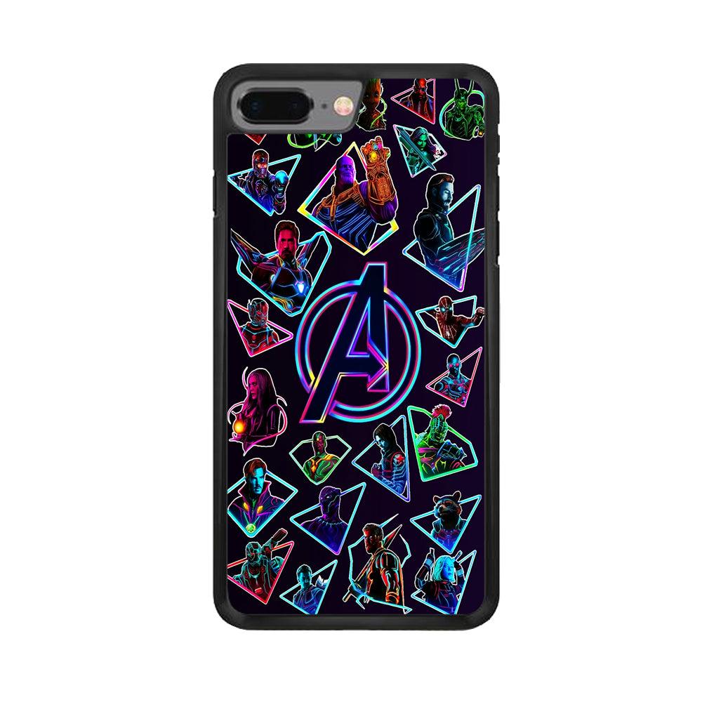 Avengers Characters Purple iPhone 7 Plus Case-Rubber / Black (2D Case)-Xtracase
