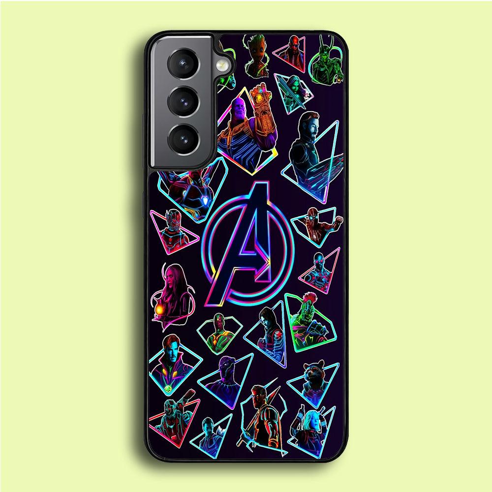 Avengers Characters Purple Samsung Galaxy S21 Plus Case-Rubber / White (2D Case)-Xtracase