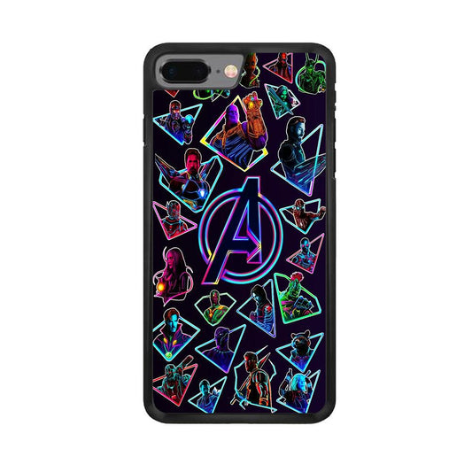 Avengers Characters Purple iPhone 8 Plus Case-Rubber / Black (2D Case)-Xtracase