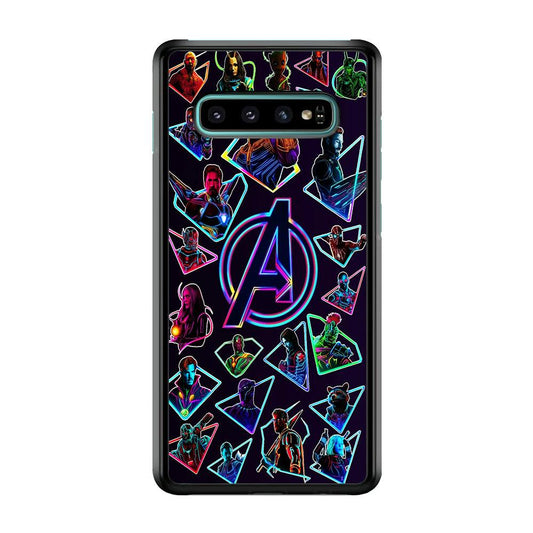 Avengers Characters Purple Samsung Galaxy S10 Case-Rubber / Black (2D Case)-Xtracase