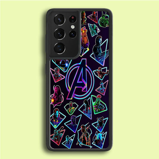 Avengers Characters Purple Samsung Galaxy S21 Ultra Case-Rubber / White (2D Case)-Xtracase