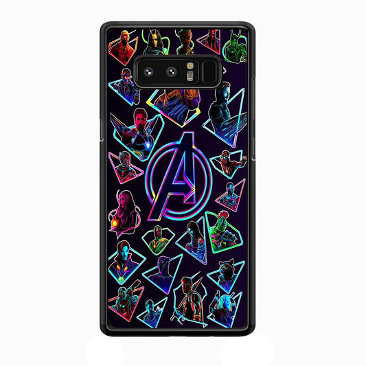 Avengers Characters Purple Samsung Galaxy Note 8 Case-Rubber / White (2D Case)-Xtracase