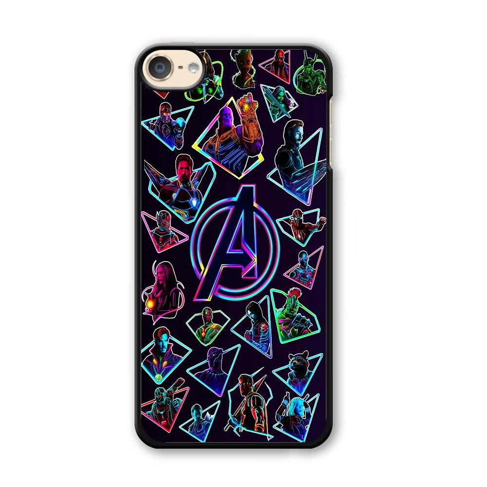 Avengers Characters Purple iPod Touch 6 Case-Plastic / Black (2D Case)-Xtracase