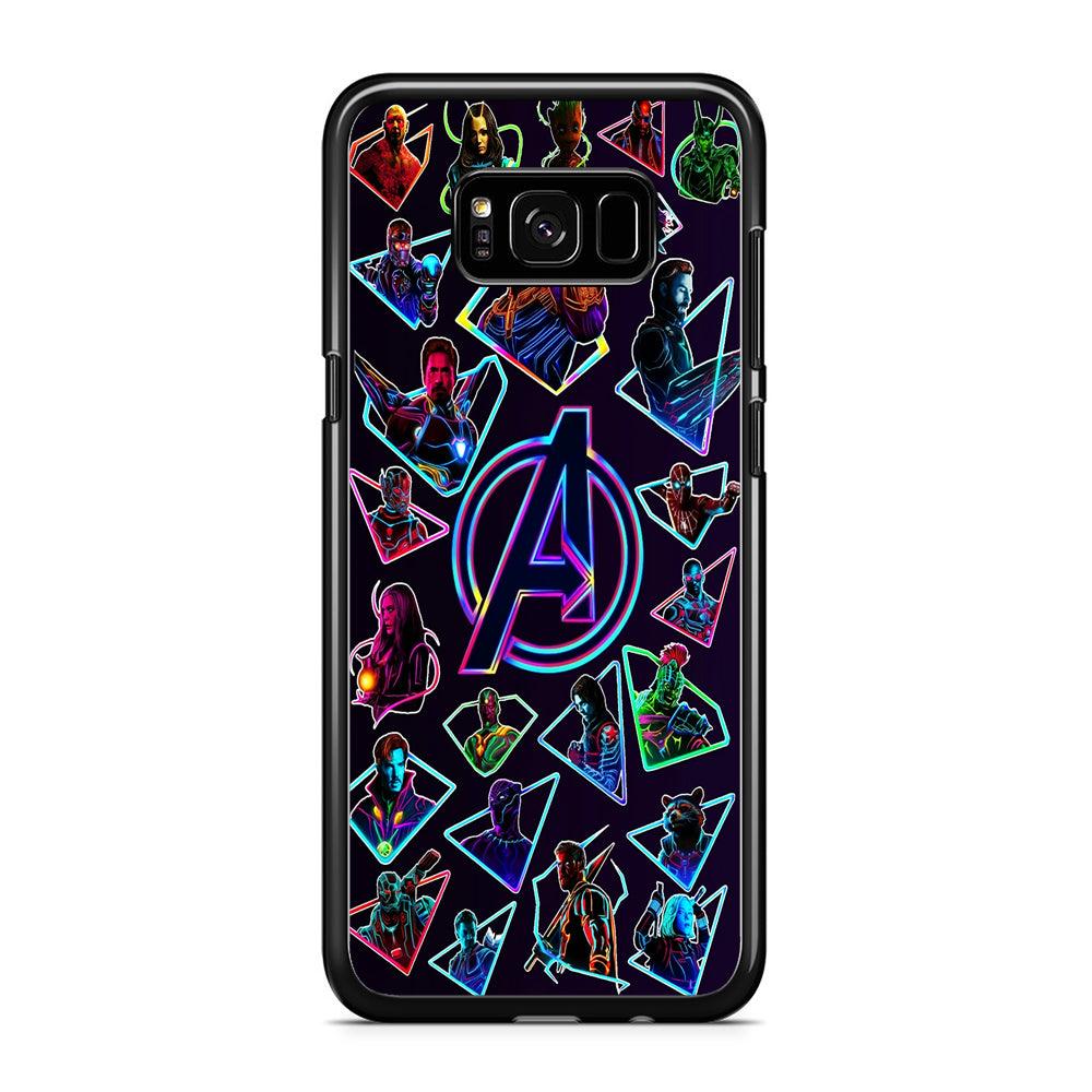 Avengers Characters Purple Samsung Galaxy S8 Case-Rubber / Black (2D Case)-Xtracase