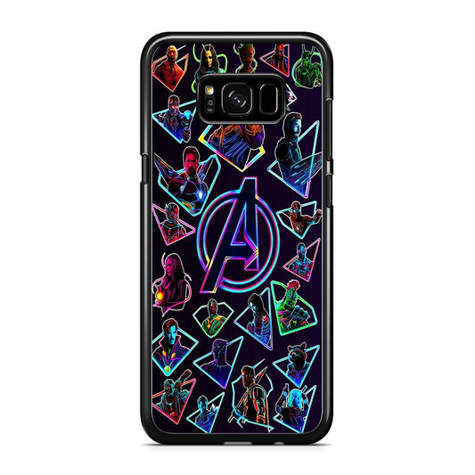 Avengers Characters Purple Samsung Galaxy S8 Case-Rubber / Black (2D Case)-Xtracase