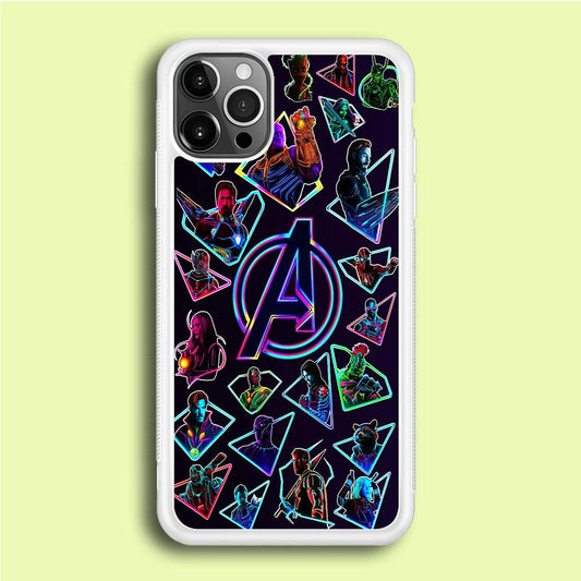 Avengers Characters Purple iPhone 12 Pro Case-Rubber / White (2D Case)-Xtracase