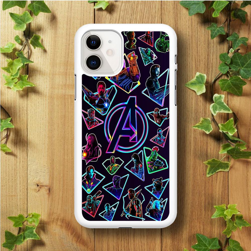 Avengers Characters Purple iPhone 11 Case-Rubber / White (2D Case)-Xtracase
