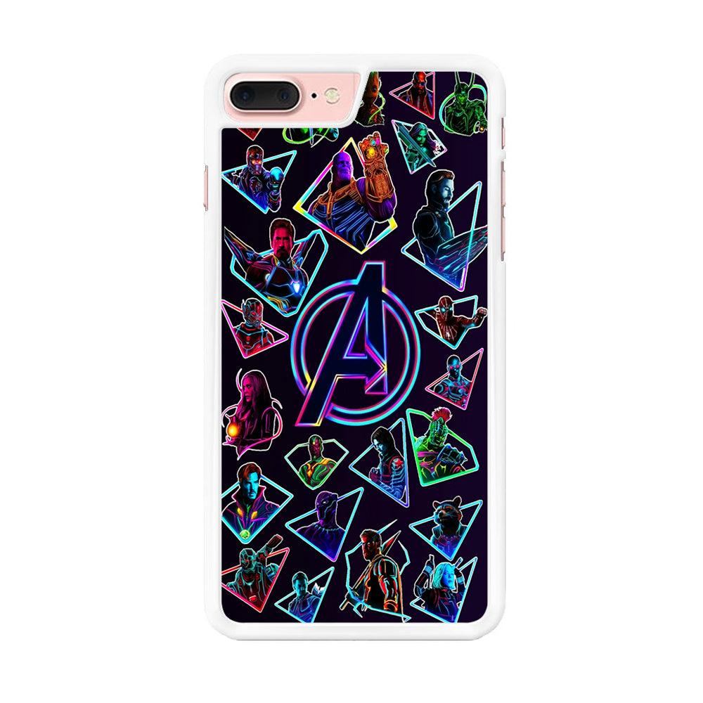Avengers Characters Purple iPhone 7 Plus Case-Rubber / White (2D Case)-Xtracase