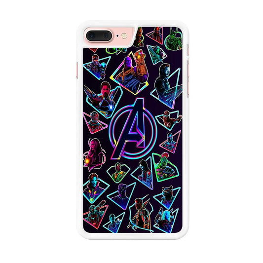 Avengers Characters Purple iPhone 7 Plus Case-Rubber / White (2D Case)-Xtracase