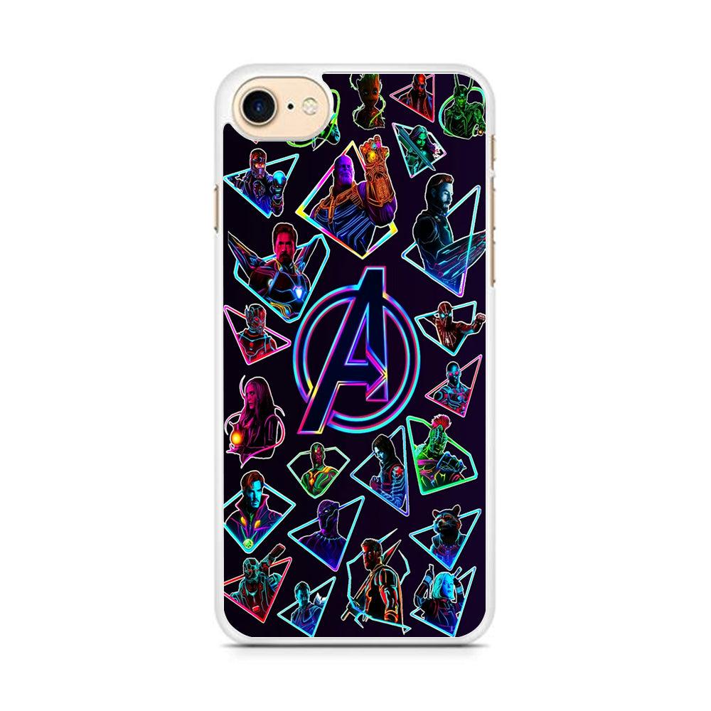Avengers Characters Purple iPhone 8 Case-Rubber / White (2D Case)-Xtracase