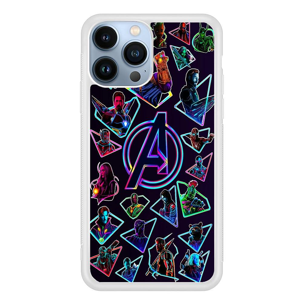 Avengers Characters Purple iPhone 13 Pro Case-Rubber / White (2D Case)-Xtracase