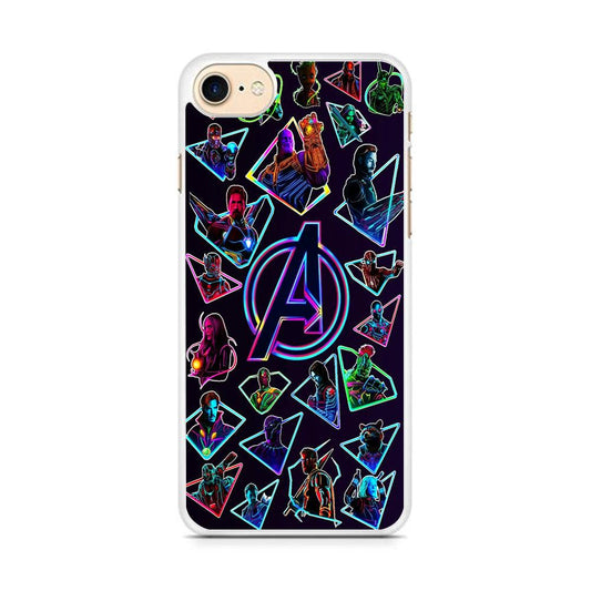 Avengers Characters Purple iPhone 7 Case-Rubber / White (2D Case)-Xtracase