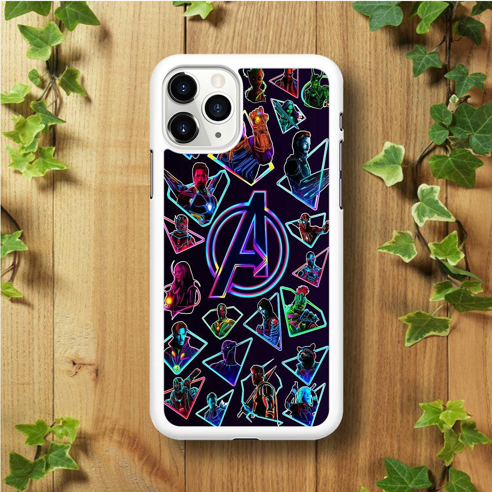 Avengers Characters Purple iPhone 11 Pro Max Case-Rubber / White (2D Case)-Xtracase