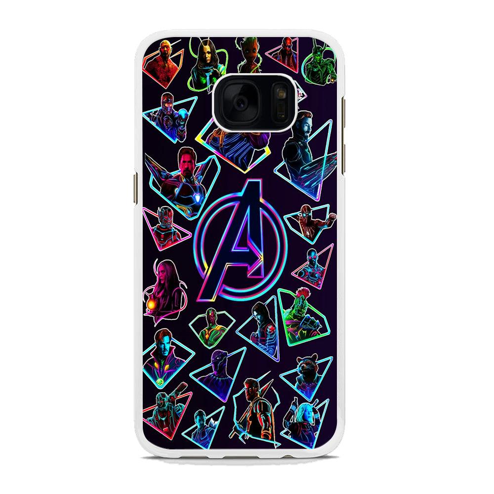 Avengers Characters Purple Samsung Galaxy S7 Edge Case-Rubber / White (2D Case)-Xtracase