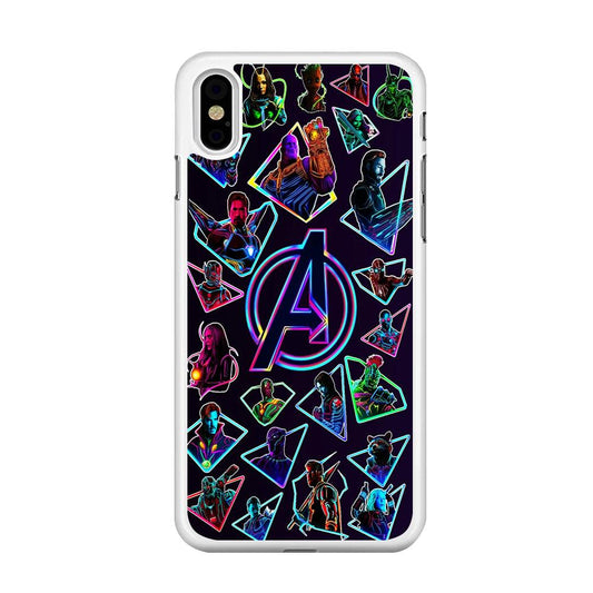 Avengers Characters Purple iPhone X Case-Rubber / White (2D Case)-Xtracase