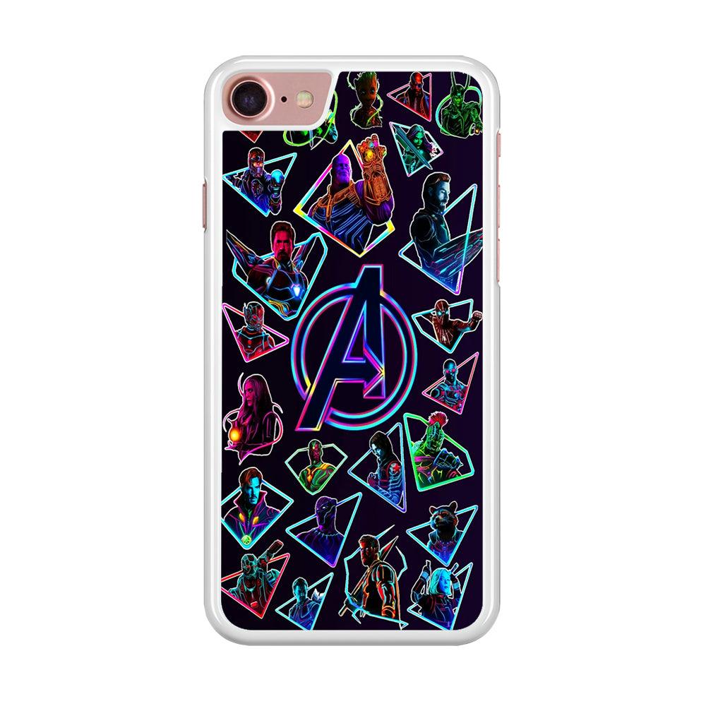 Avengers Characters Purple iPhone SE 2020 Case-Rubber / White (2D Case)-Xtracase