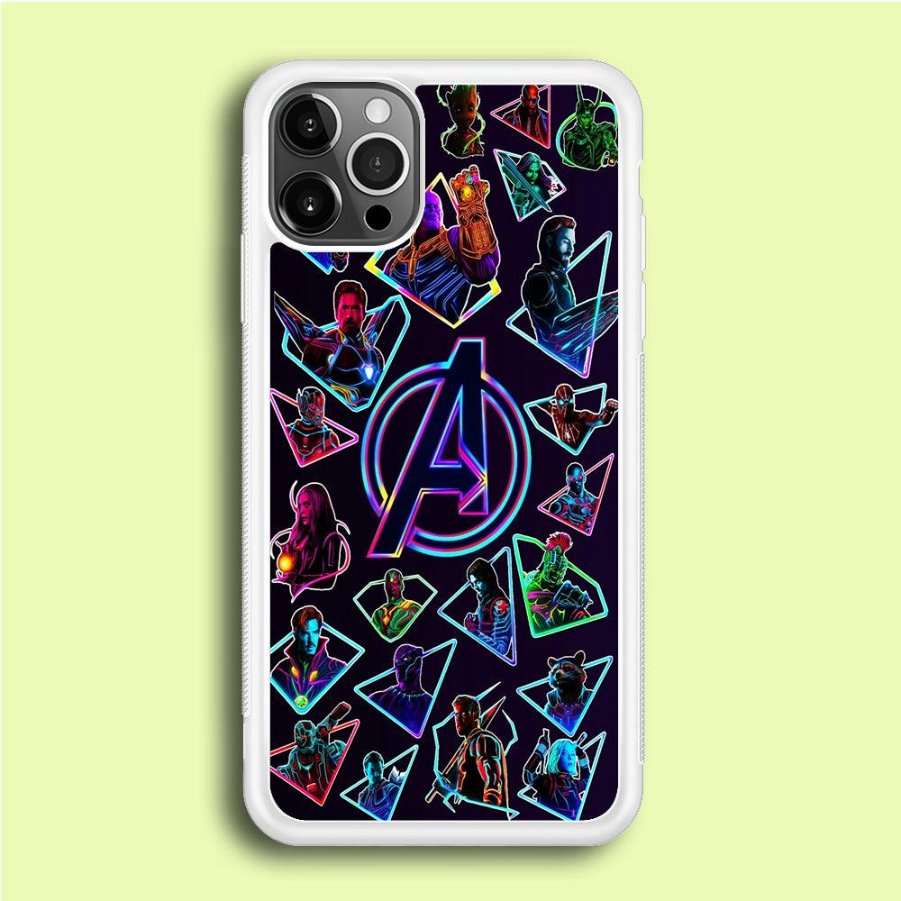 Avengers Characters Purple iPhone 12 Pro Max Case-Rubber / White (2D Case)-Xtracase