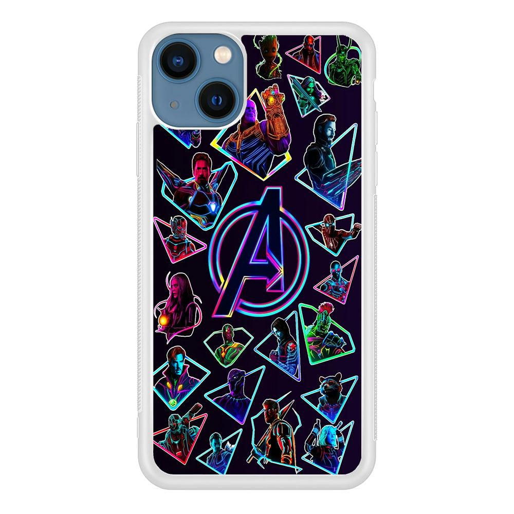 Avengers Characters Purple iPhone 13 Mini Case-Rubber / White (2D Case)-Xtracase