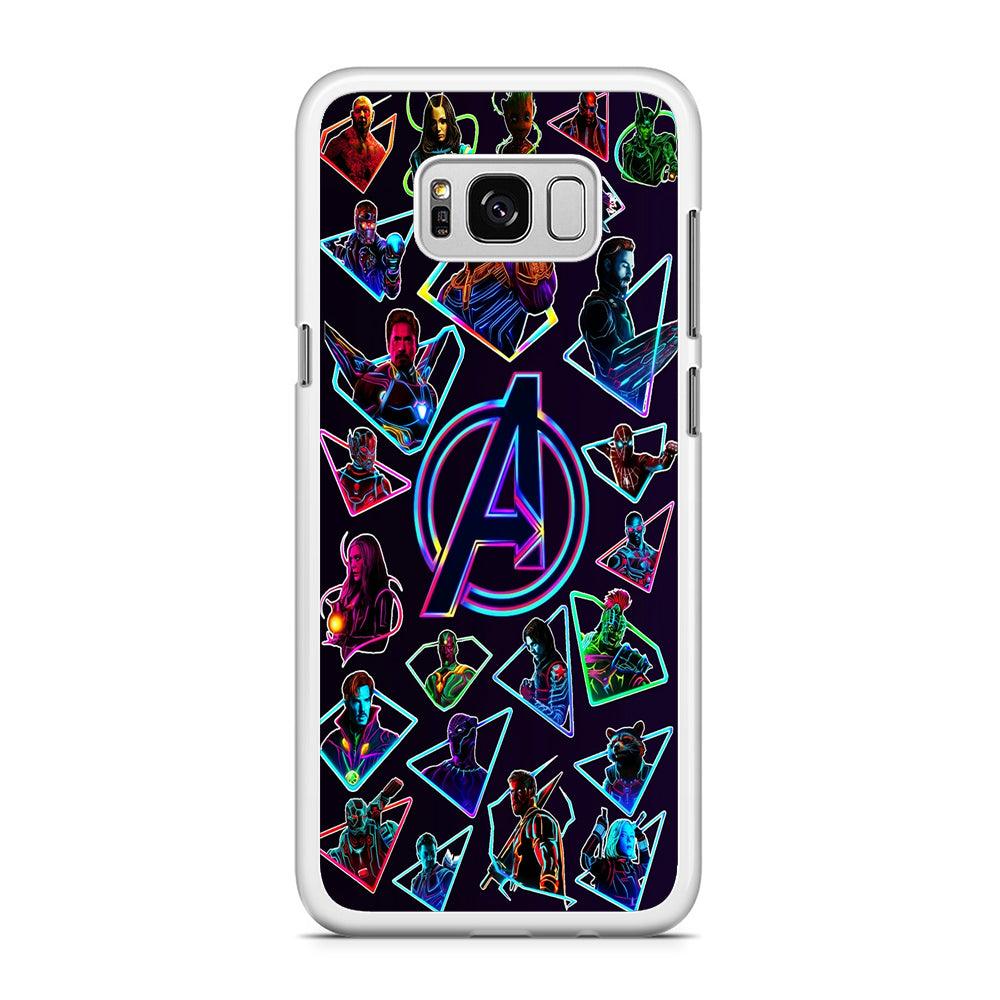 Avengers Characters Purple Samsung Galaxy S8 Case-Rubber / White (2D Case)-Xtracase