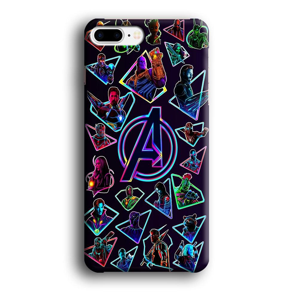 Avengers Characters Purple iPhone 7 Plus Case-Plastic / Full Wrap (3D Case)-Xtracase
