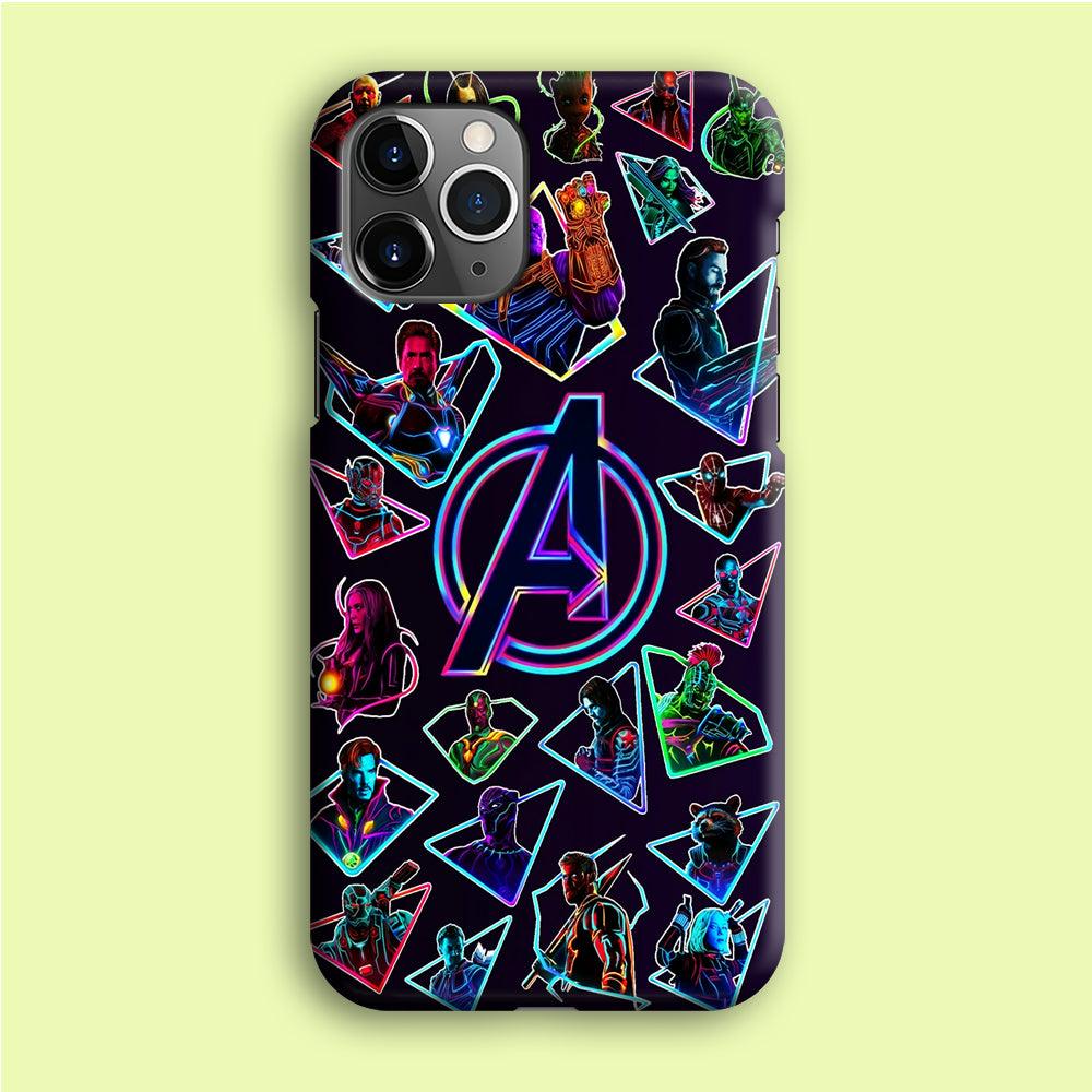Avengers Characters Purple iPhone 12 Pro Case-Plastic / Full Wrap (3D Case)-Xtracase