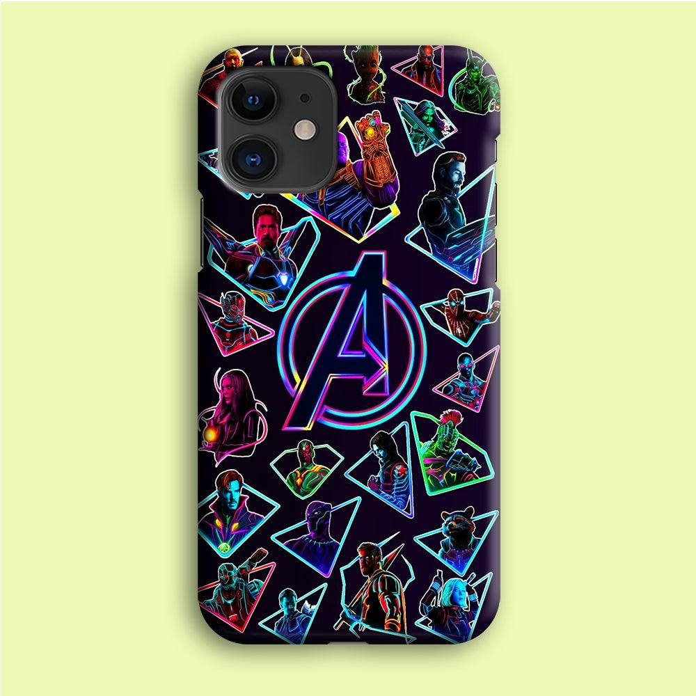 Avengers Characters Purple iPhone 12 Mini Case-Plastic / Full Wrap (3D Case)-Xtracase