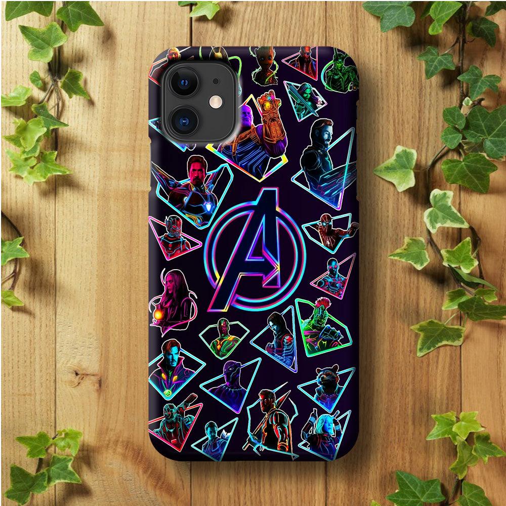Avengers Characters Purple iPhone 11 Case-Plastic / Full Wrap (3D Case)-Xtracase