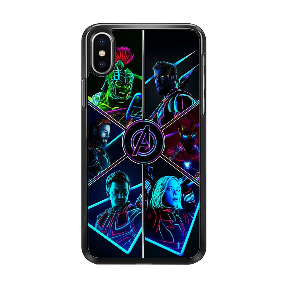 Avengers Team iPhone X Case-Rubber / Black (2D Case)-Xtracase