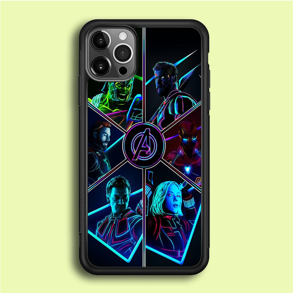 Avengers Team iPhone 12 Pro Case-Rubber / Black (2D Case)-Xtracase