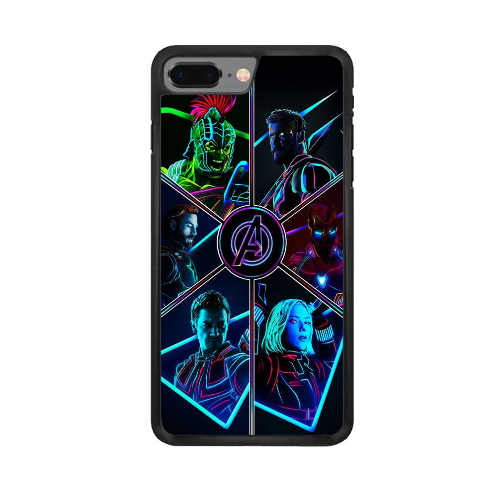 Avengers Team iPhone 8 Plus Case-Rubber / Black (2D Case)-Xtracase