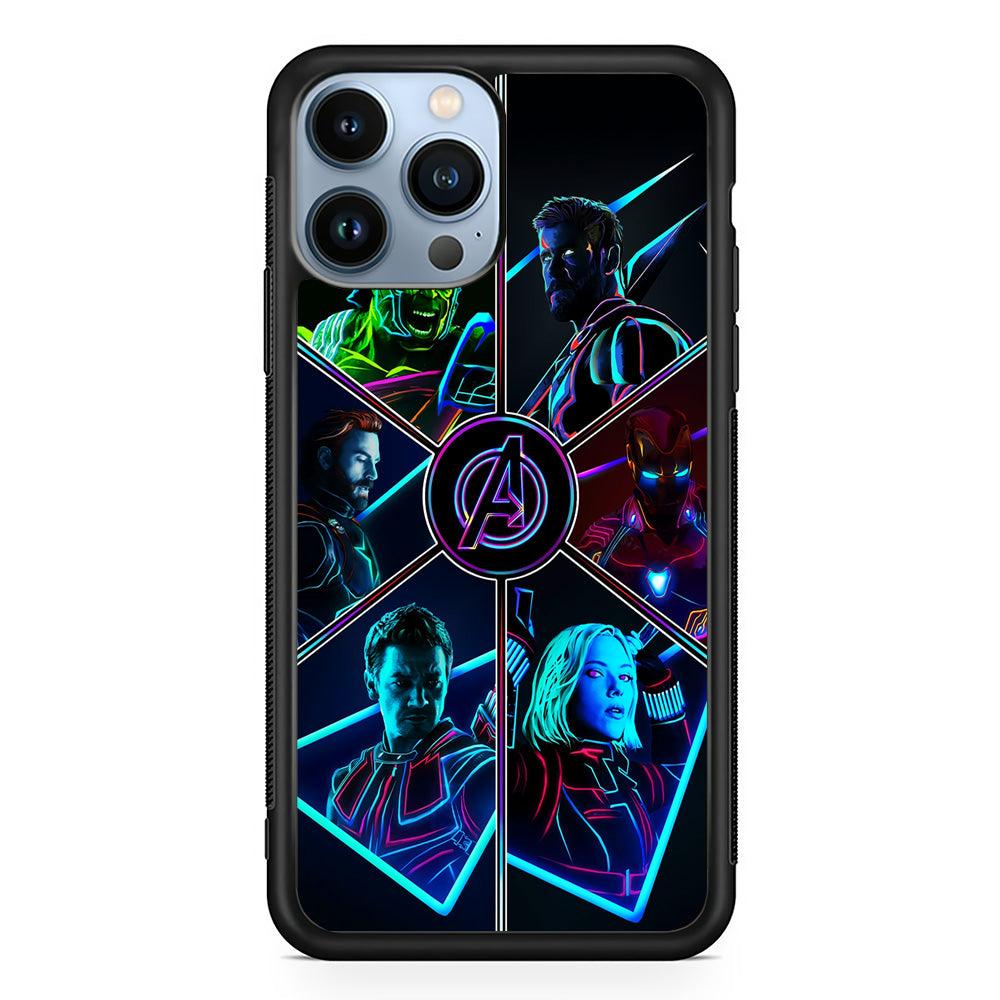 Avengers Team iPhone 13 Pro Max Case-Rubber / Black (2D Case)-Xtracase